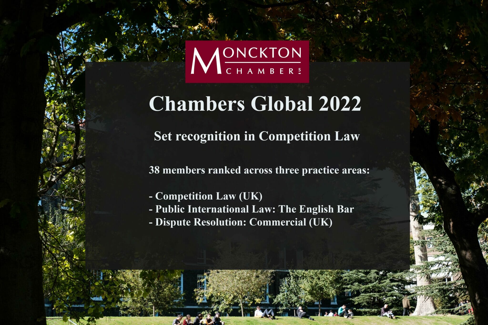 Chambers Global 2022 Set recognition in Competition Law (UK) and 38